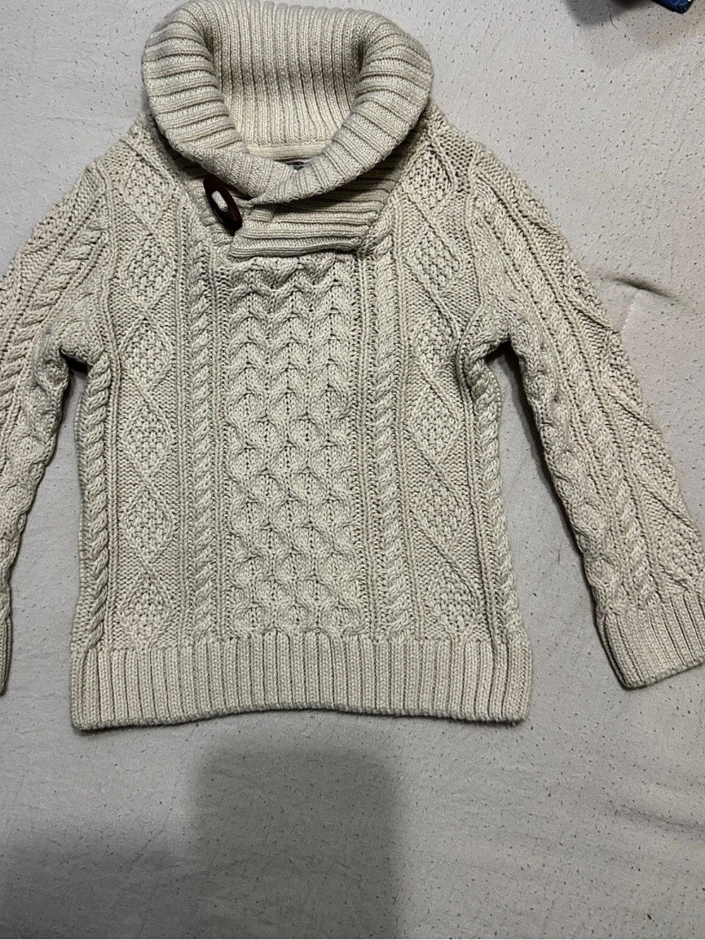 ASPEN kids Cable Knit Turtleneck Sweater Cream Girls 12M NWT